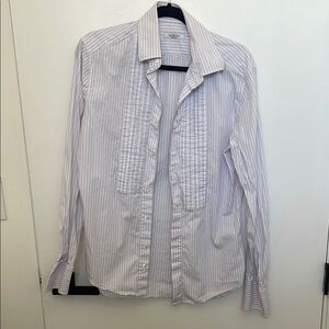 Valentino White Button Down Shirt with Subtle stripe pattern